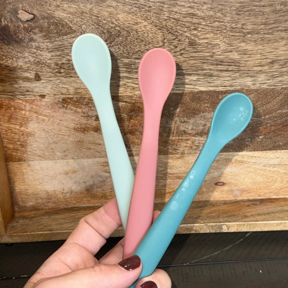 Baby Spoons with Travel Case Silicone Infant‎ Toddler Weaning Training Utensils